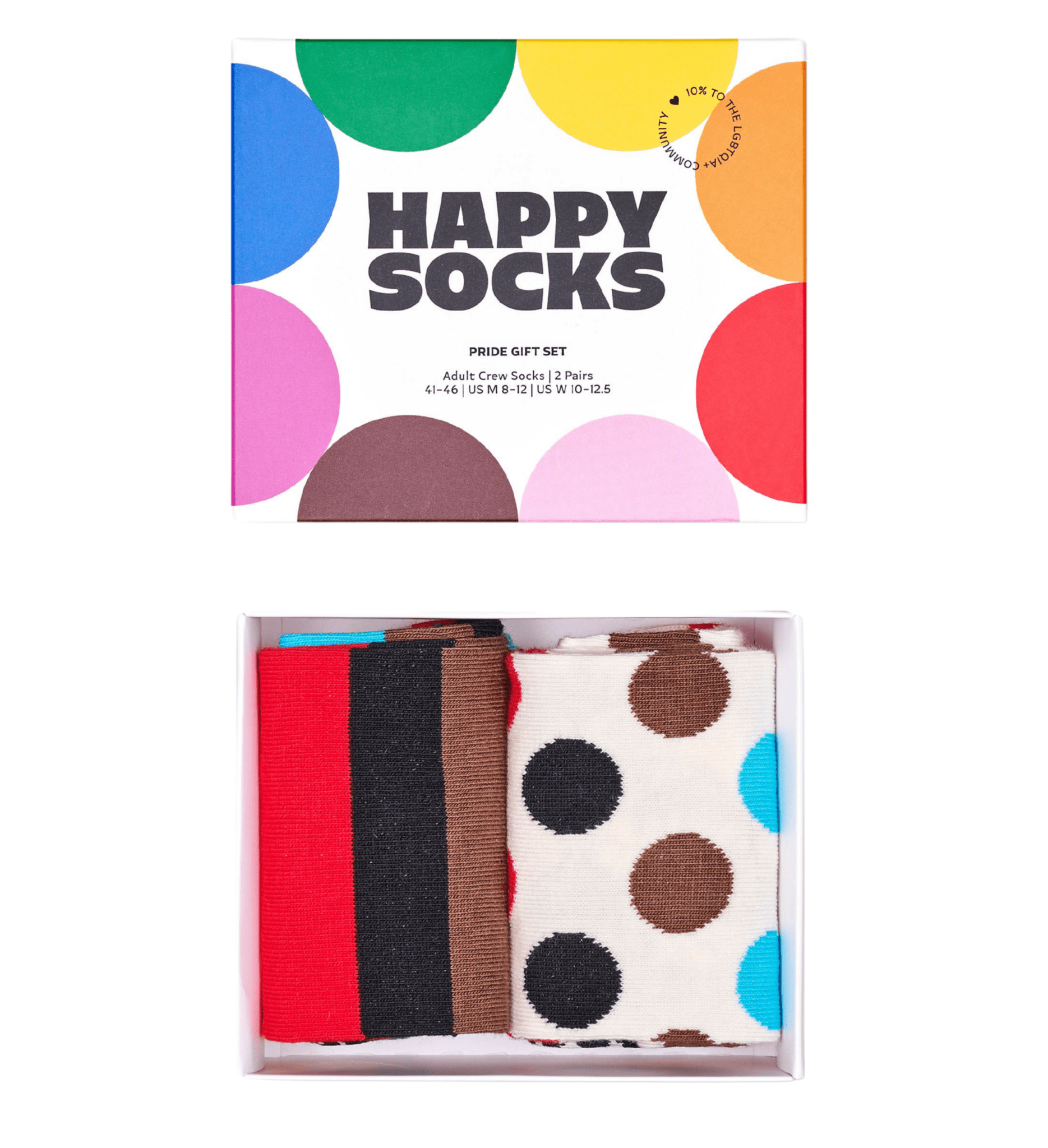 Happy Socks 2-Pack Pride Socks Gift Box, White