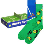 Happy Socks 2-Pack Tennis Socks Gift Set, Green/blue