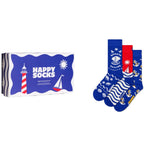 3-Pack Smooth Sailing Socks Gift Box, Blue/red