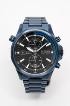 Hugo Boss Men's Watch Chronograph Globetrotter Blue PVD HB1513824