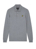 Lyle & Scott Long Sleeve Polo Shirt - Mid Grey Marl