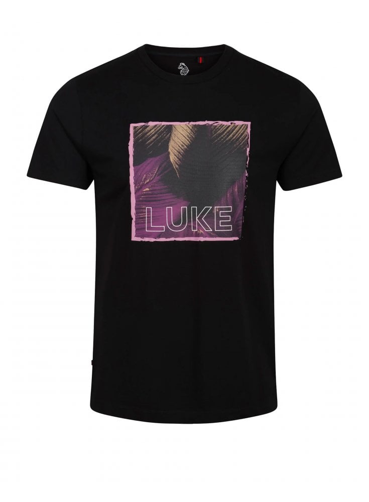 Luke Mainline Printed Jersey Tee Shirt Jet Black