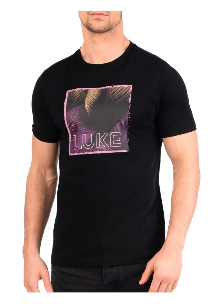 Luke Mainline Printed Jersey Tee Shirt Jet Black