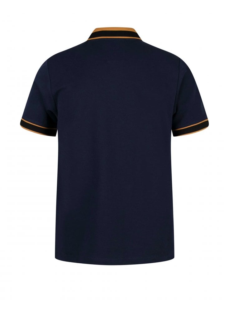 Luke 1977 Makati Detailed Polo Shirt Navy Gold