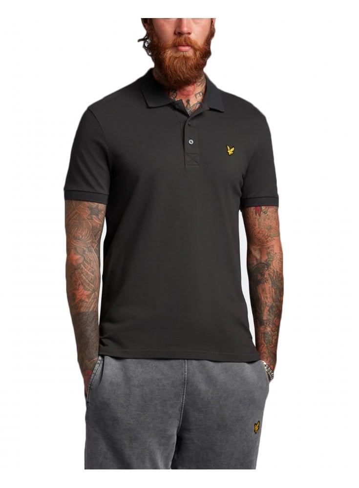 Lyle And Scott Mens Plain Polo Shirt Regular Fit Gunmetal