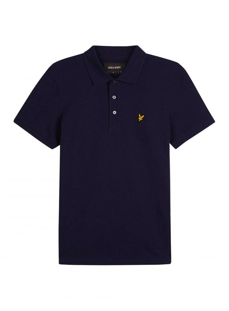 Lyle And Scott Organic Mens Plain Polo Shirt Regular Fit Navy