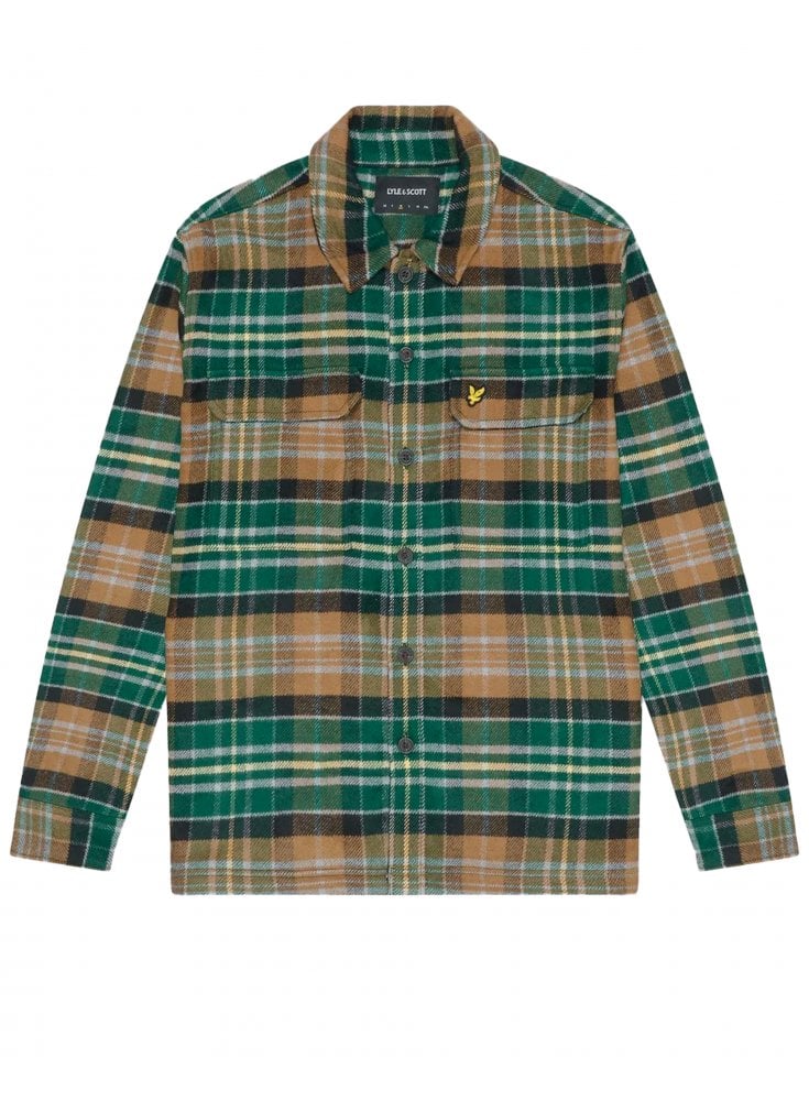 Lyle & Scott Check Flannel Overshirt Argyle Teal