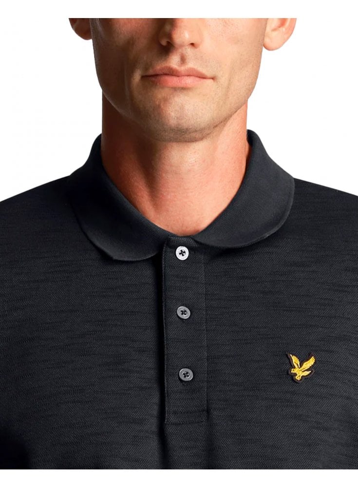 Lyle & Scott Chunky Slub Polo Shirt Dark Navy