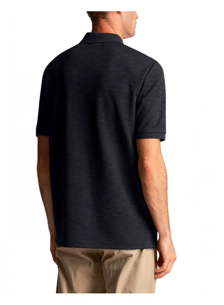 Lyle & Scott Chunky Slub Polo Shirt Dark Navy