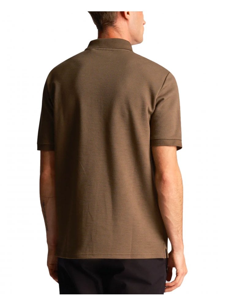Lyle & Scott Chunky Slub Polo Shirt Olive