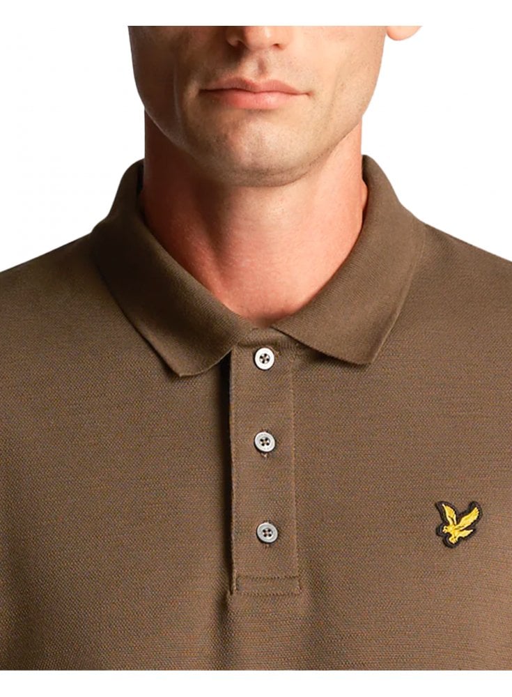Lyle & Scott Chunky Slub Polo Shirt Olive