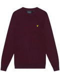 Lyle & scott Cotton Merino Crew Neck Jumper Burgundy