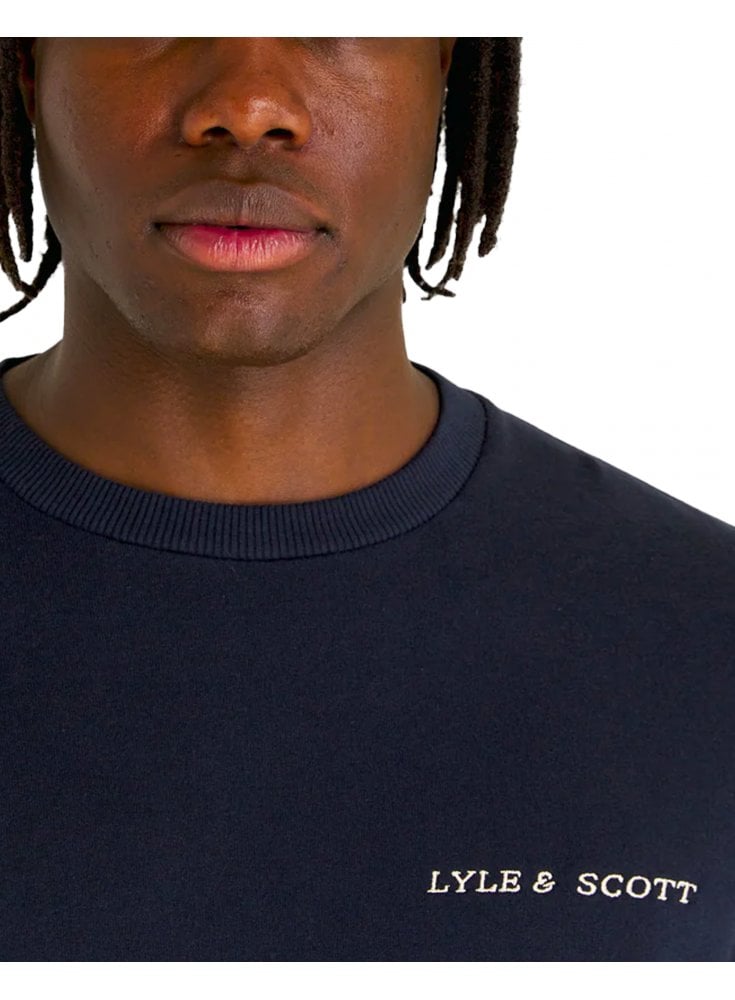 Lyle & Scott Embroidered Crew Neck Sweatshirt Dark Navy