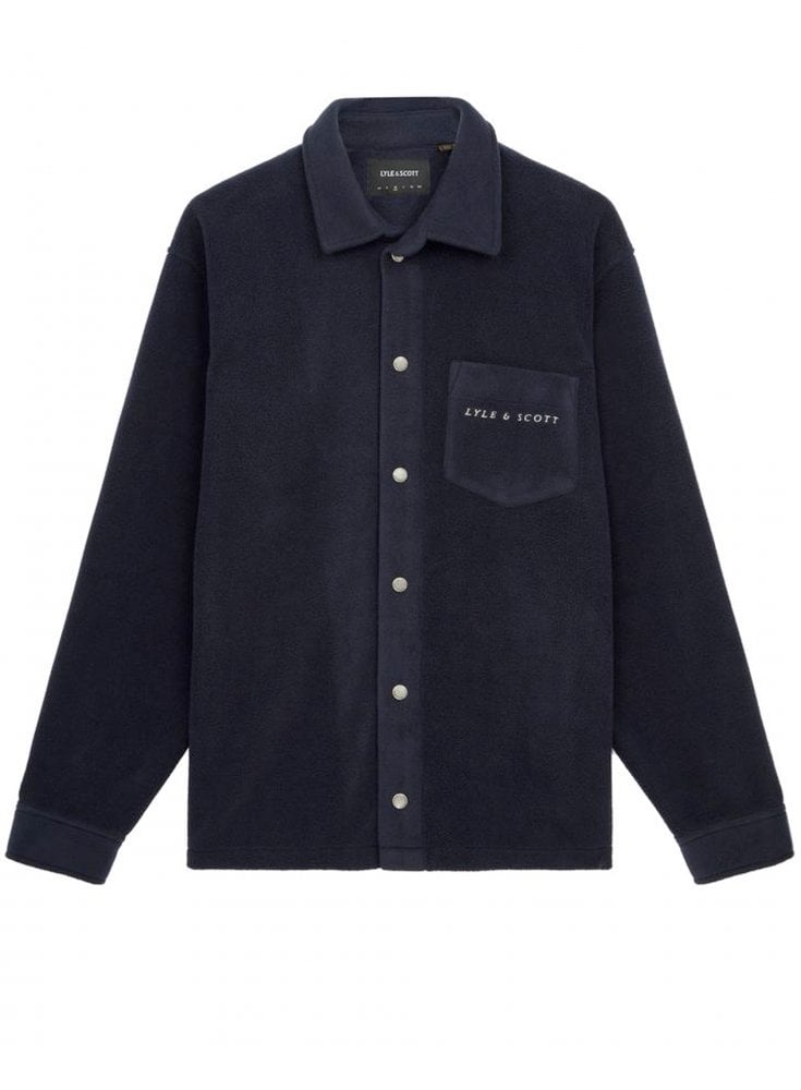 Lyle & Scott Embroidered Fleece Overshirt Dark Navy