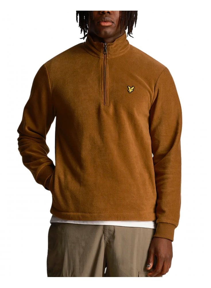 Lyle & Scott Fleece Quarter Zip Camel Bronze