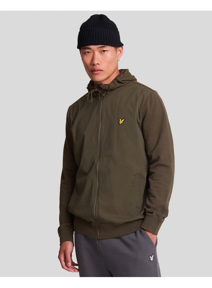 Lyle & Scott Hybrid Zip Hoodie Olive  Translate