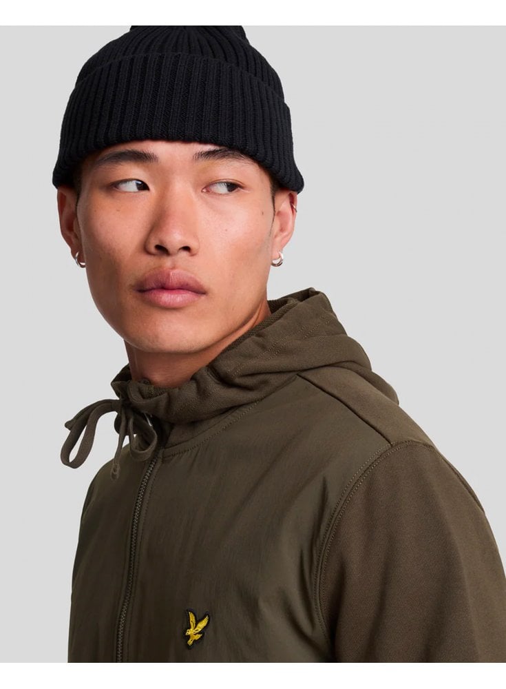 Lyle & Scott Hybrid Zip Hoodie Olive  Translate