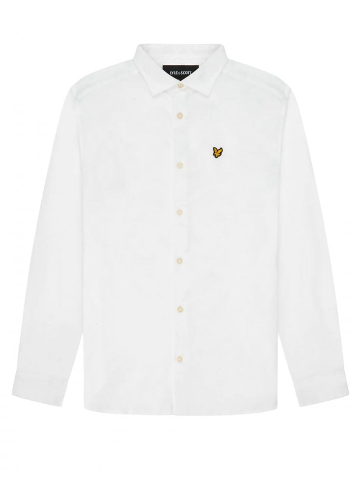 Lyle & Scott Long Sleeve Slim Fit Poplin Shirt White