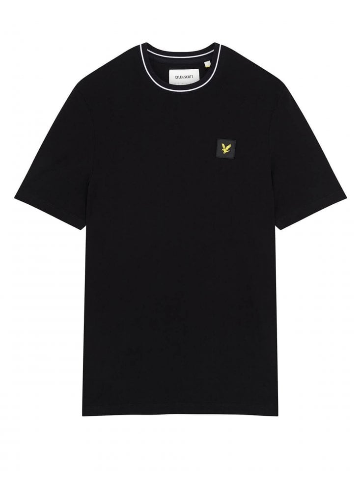 Lyle & Scott Mens Tipped Crew Neck Tee Shirt Black