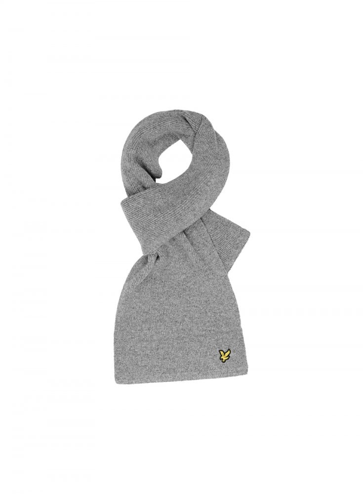Lyle & Scott Racked Rib Scarf Mid Grey Marl