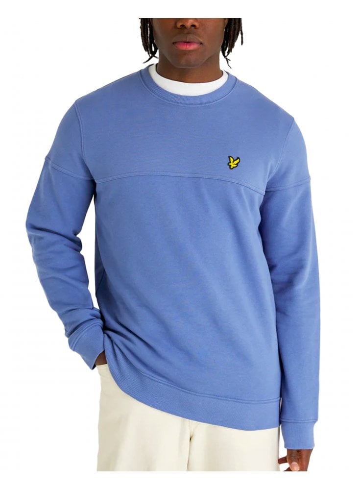 Lyle & Scott Textured Crew Neck Sweatshirt Pioneer Blue