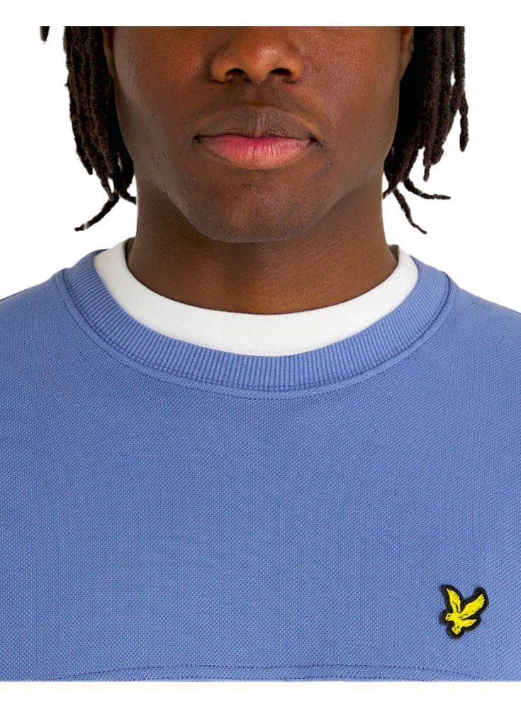 Lyle & Scott Textured Crew Neck Sweatshirt Pioneer Blue