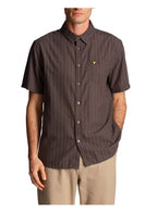 Lyle & Scott Textured Stripe Short Sleeve Shirt Gunmetal