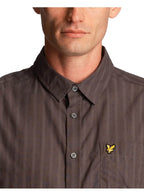Lyle & Scott Textured Stripe Short Sleeve Shirt Gunmetal