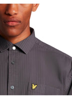 Lyle & Scott Tonal Stripe Long Sleeve Shirt Gunmetal