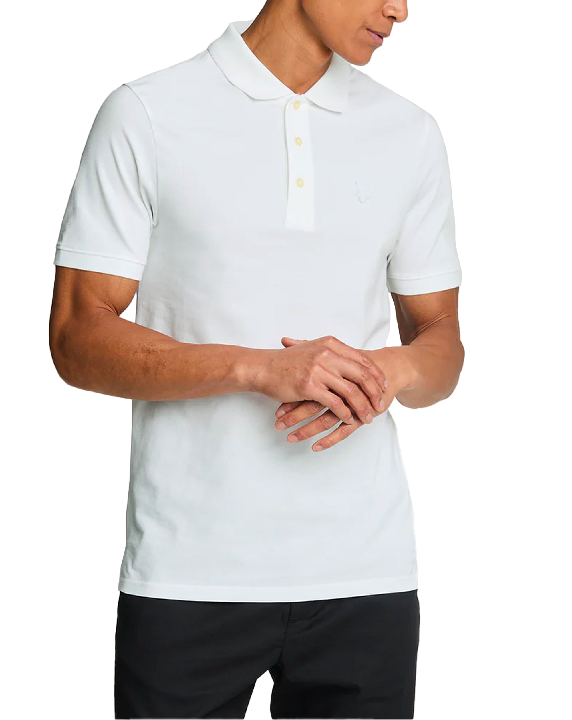 Lyle & Scott Tonal Eagle Polo Shirt White