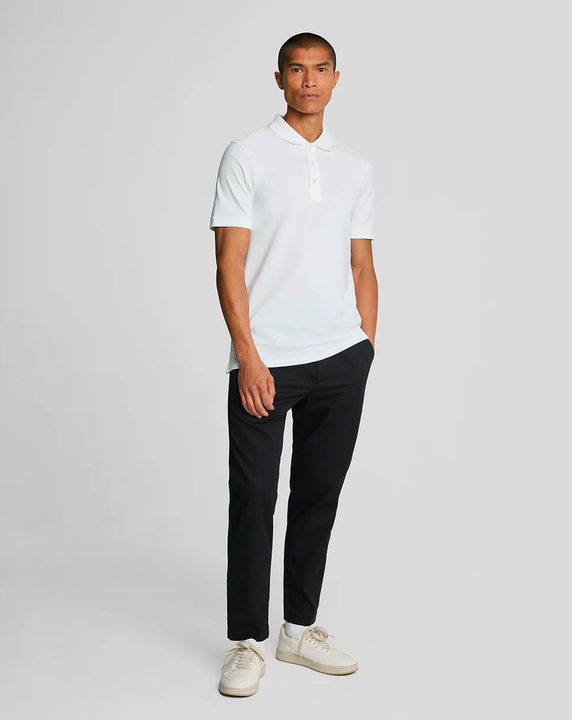 Lyle & Scott Tonal Eagle Polo Shirt White