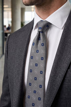Stripes and Squares Grey