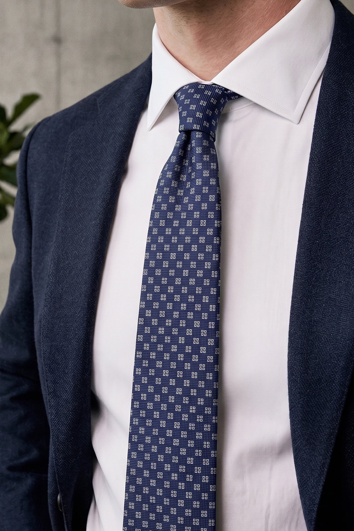 Geometric Squares Navy