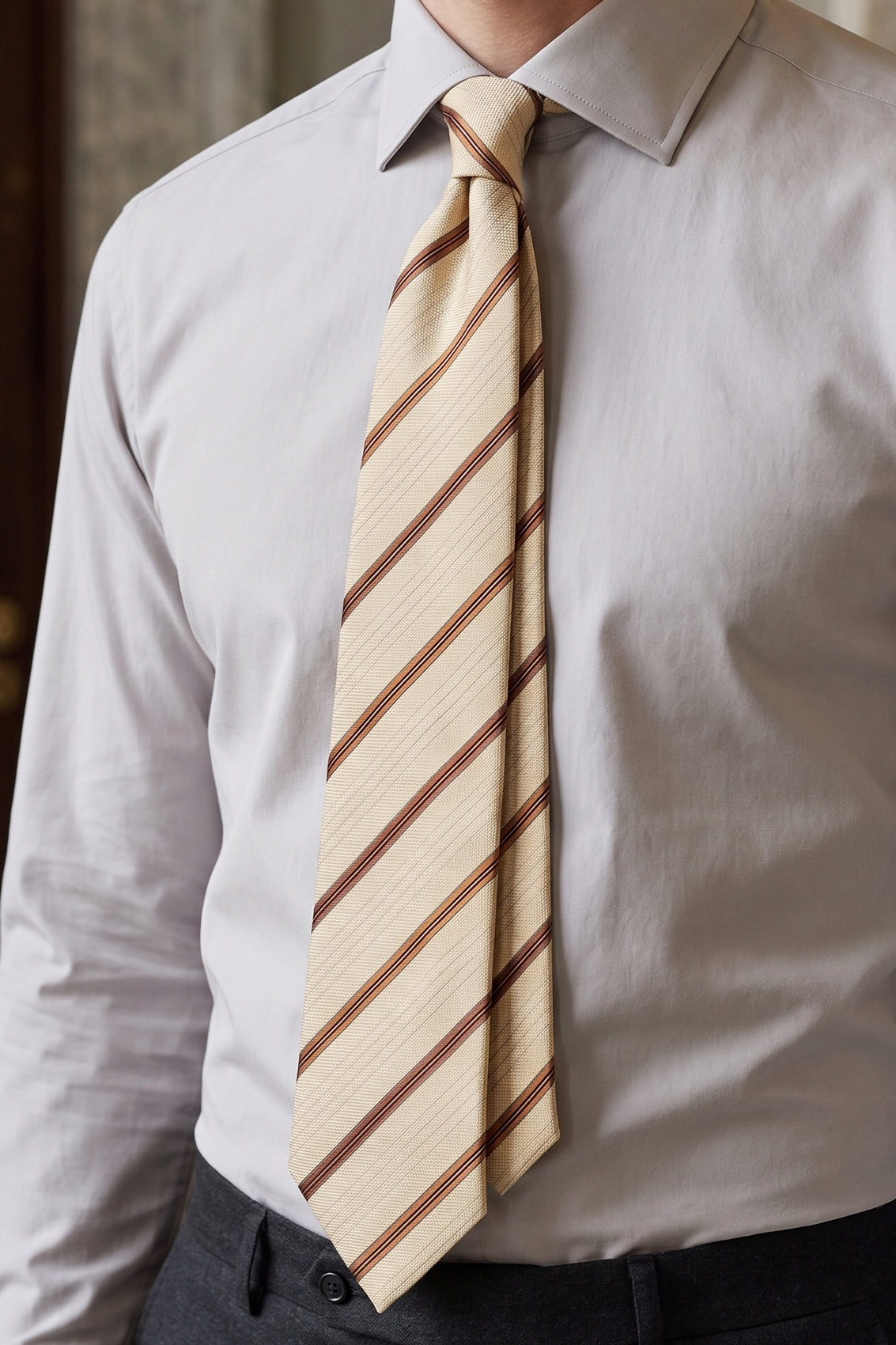Classic Stripe Cream Brown