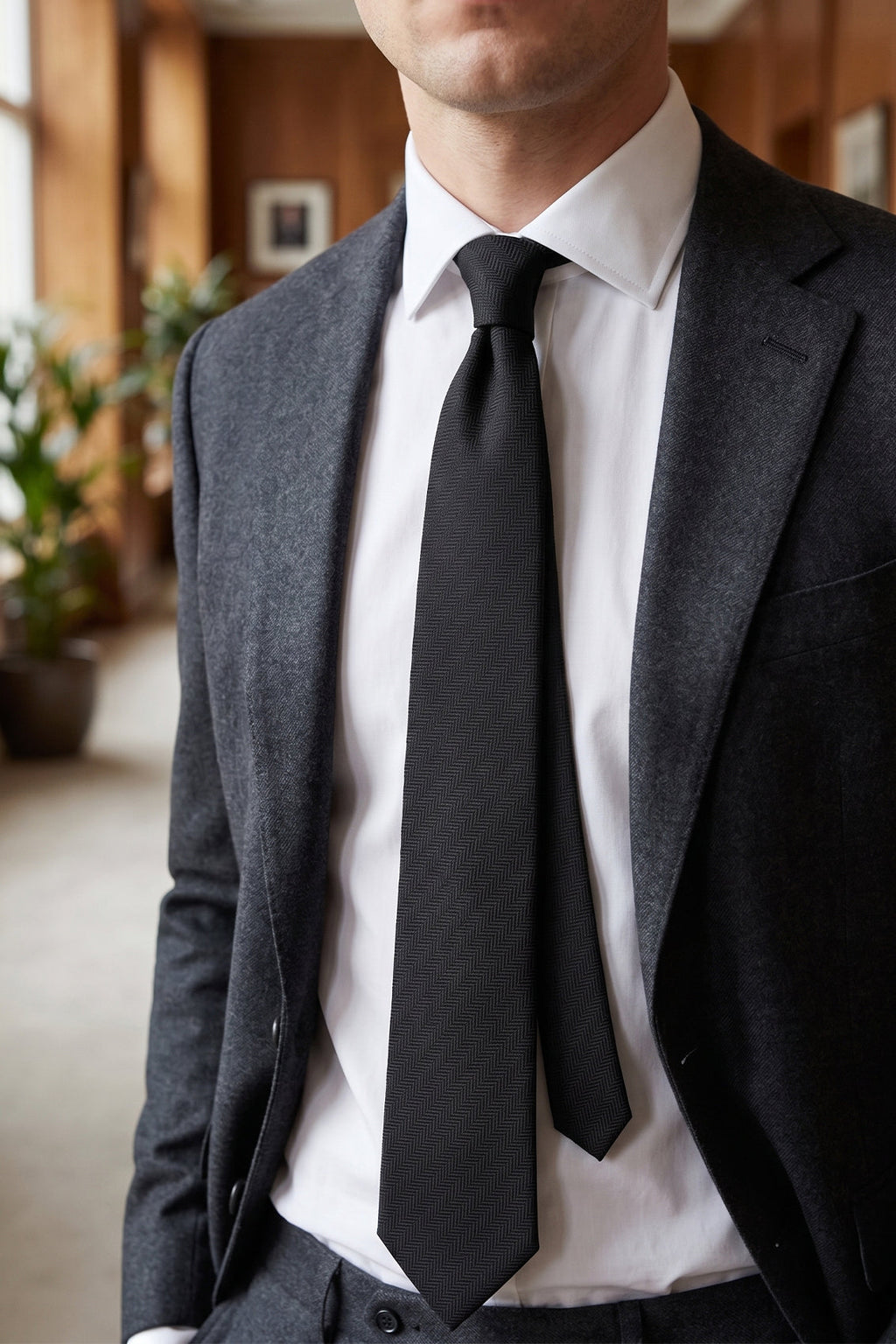 Black Self Stripe