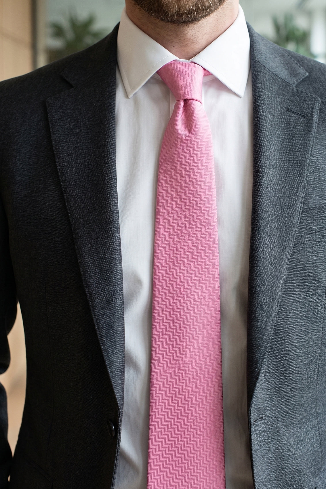 Pink Self Stripe