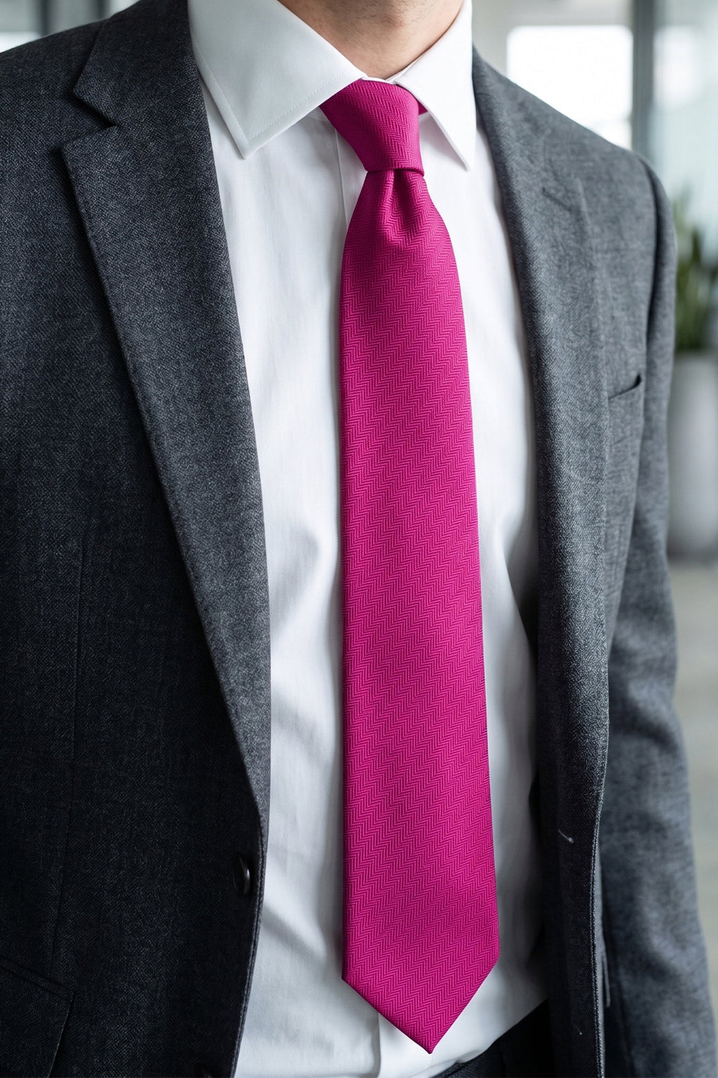 Hot Pink Self Stripe