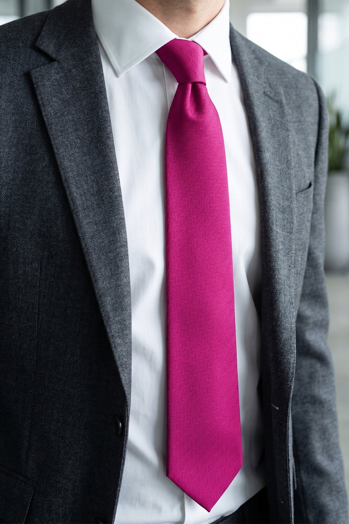 Hot Pink Self Stripe