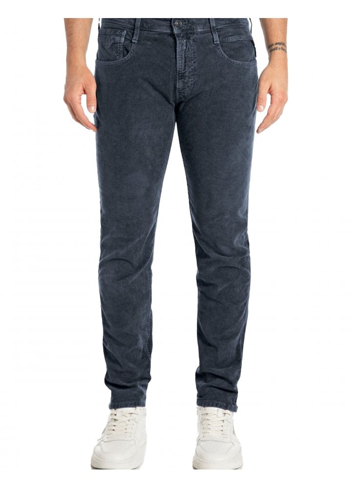 Replay Anbass Slim Fit Baby Cord Stretch Jean Navy