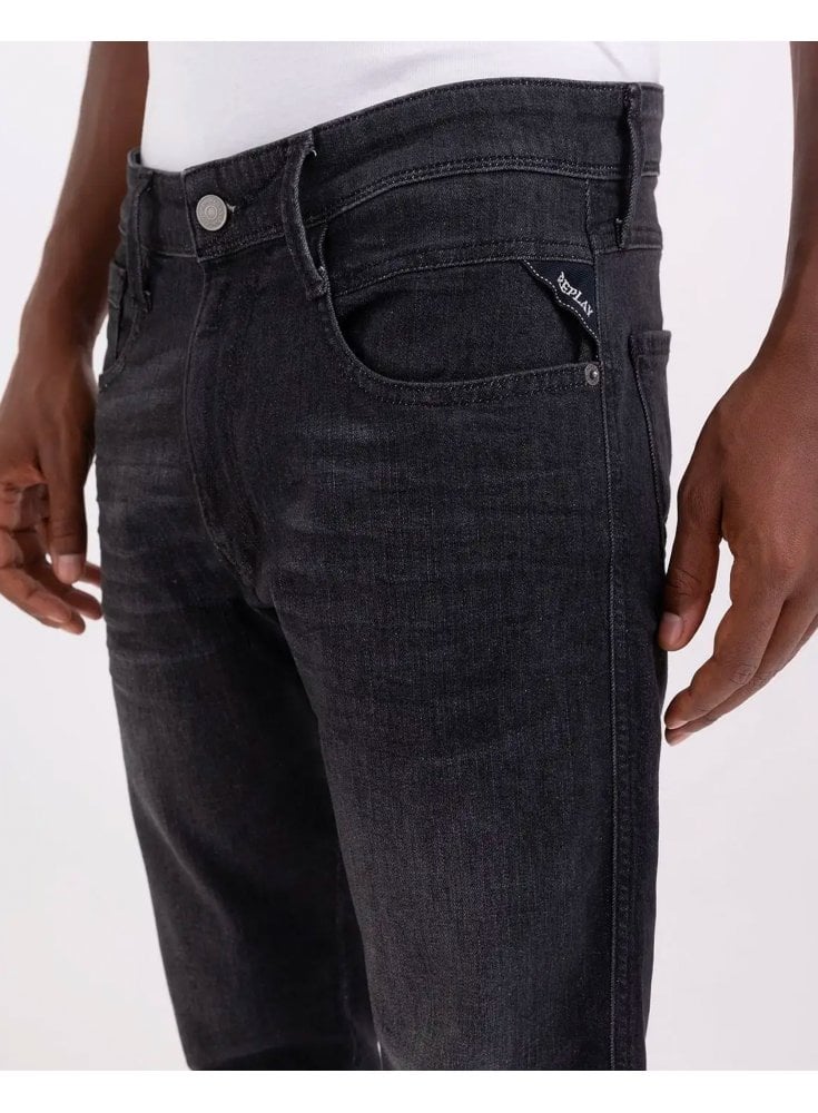 Replay Anbass Slim Fit Power Stretch Jeans Black Delave 009