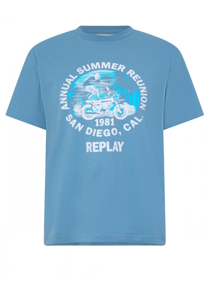 Replay Annual Summer Reunion T-Shirt Light Blue