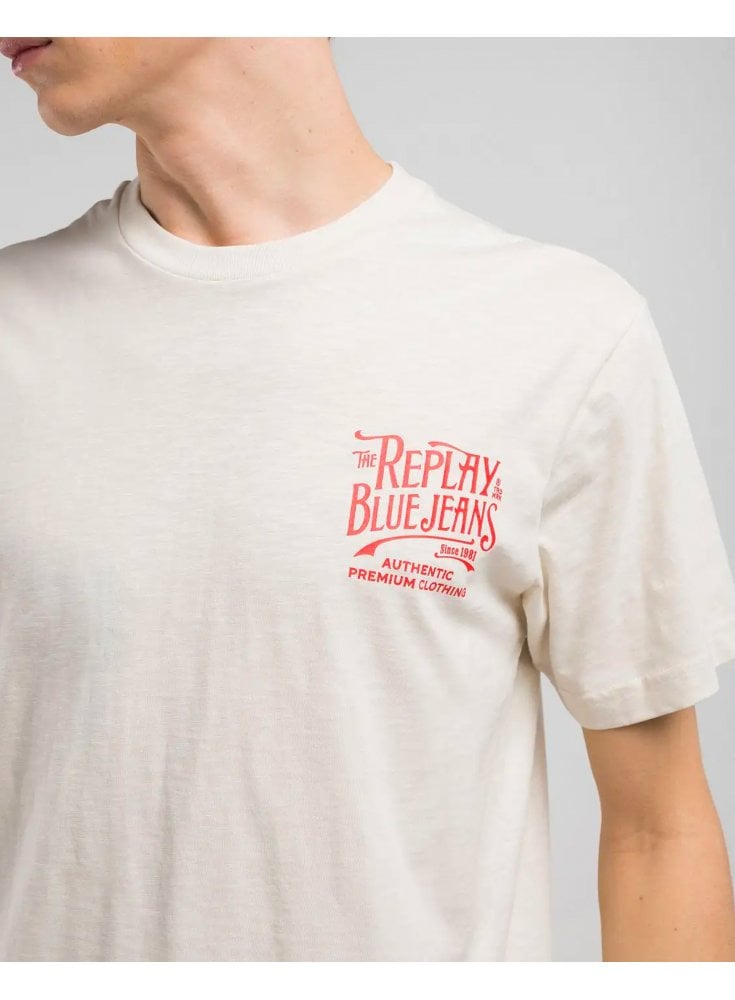 Replay Blue Jeans T Shirt Off White