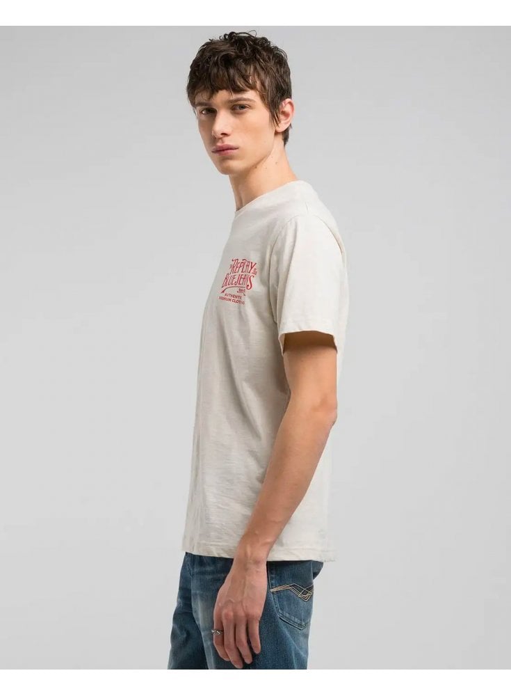 Replay Blue Jeans T Shirt Off White