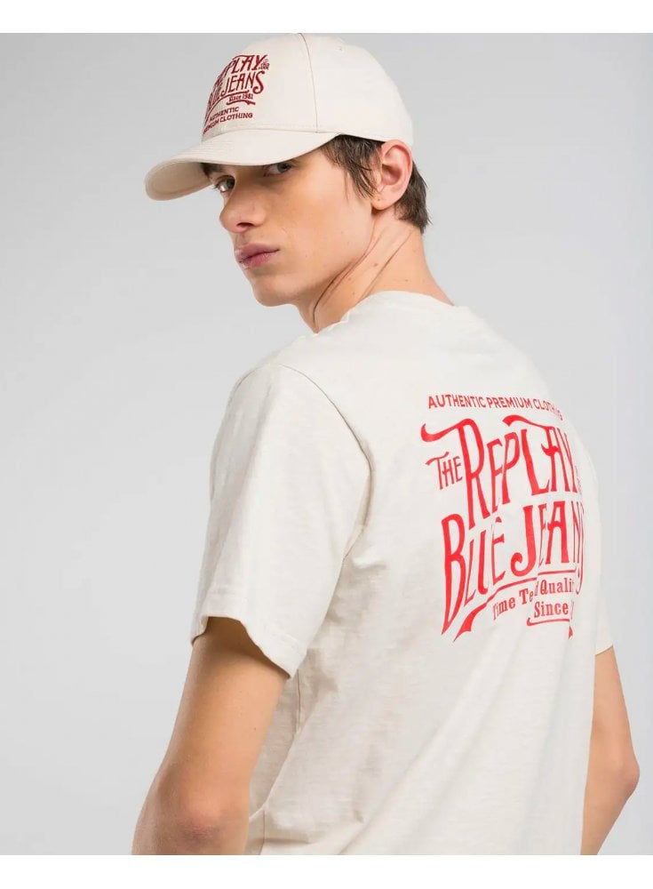 Replay Blue Jeans T Shirt Off White