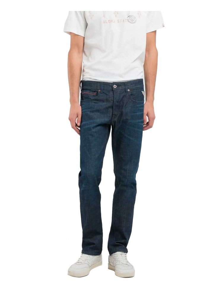 Replay Grover Straight Jean Dark Blue Dark Blue