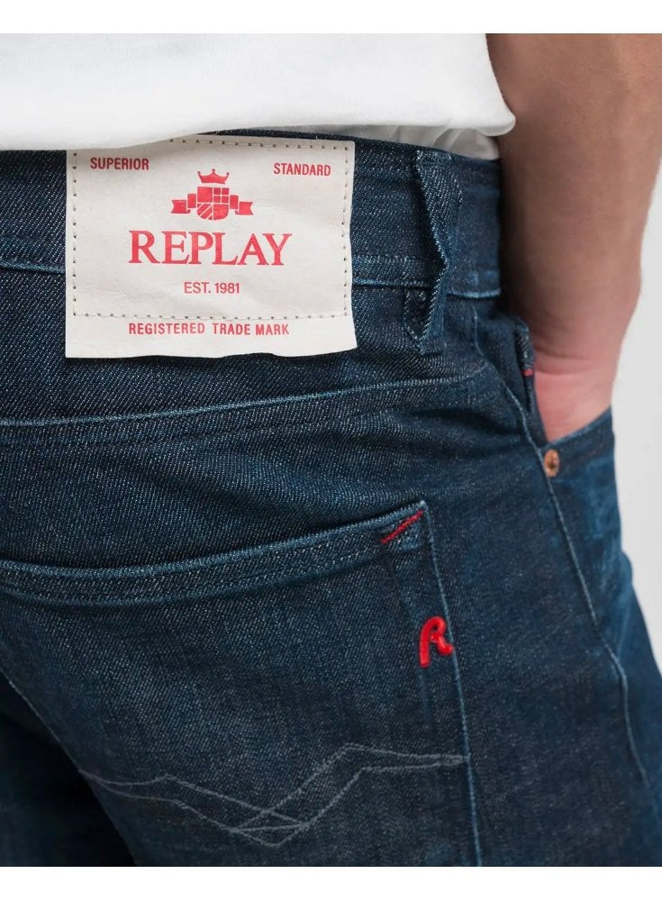 Replay Grover Straight Jean Dark Blue Dark Blue