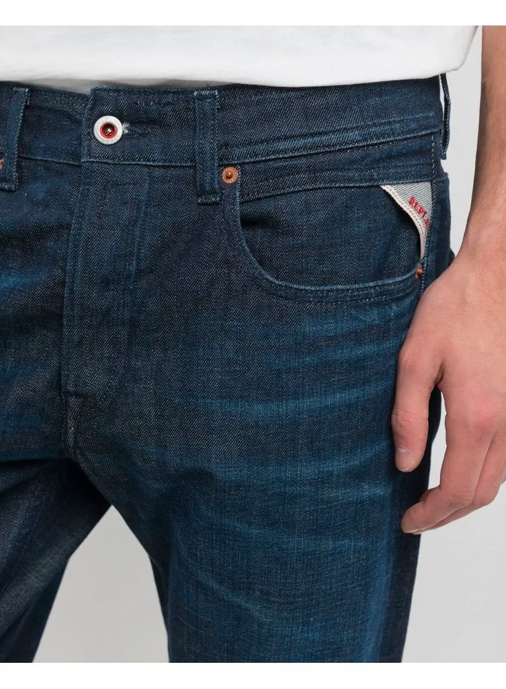 Replay Grover Straight Jean Dark Blue Dark Blue