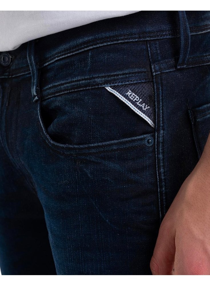 Replay Hyperflex Anbass Forever Blue Slim Fit Jean Dark Blue 007