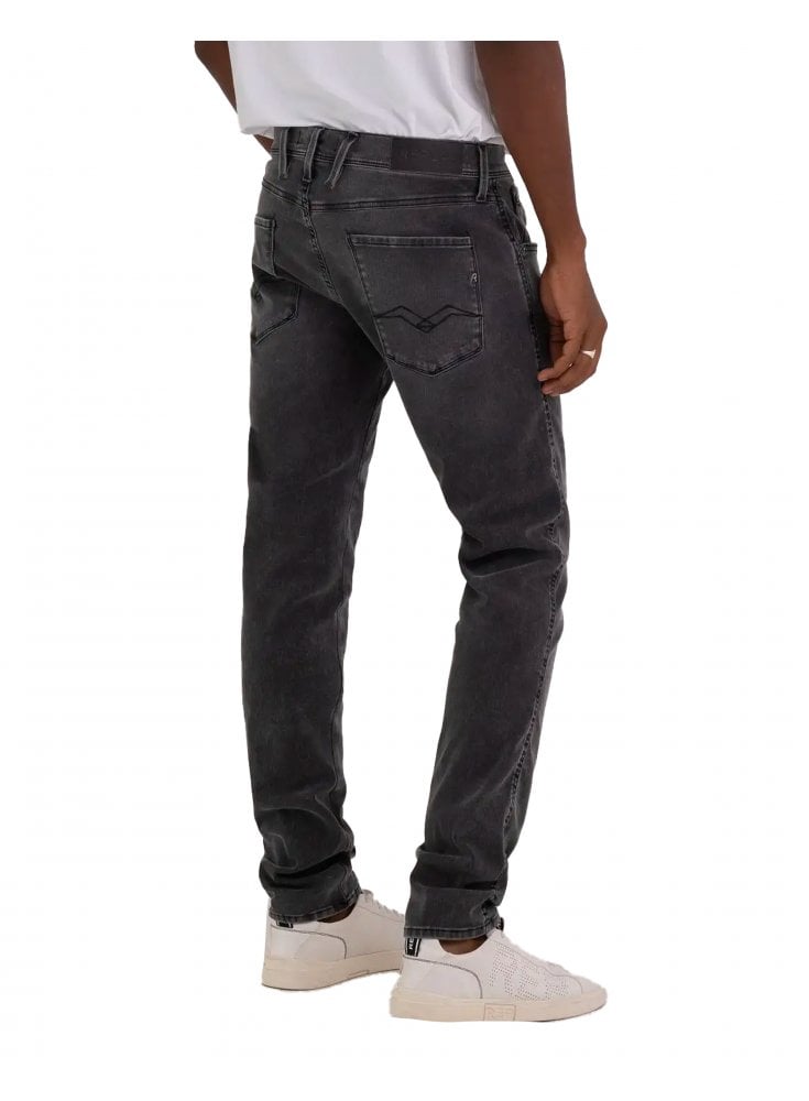 Replay Hyperflex Recycle 360* Washed Black Anbass Slim Jean