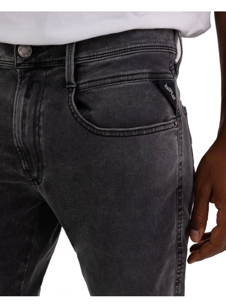 Replay Hyperflex Recycle 360* Washed Black Anbass Slim Jean
